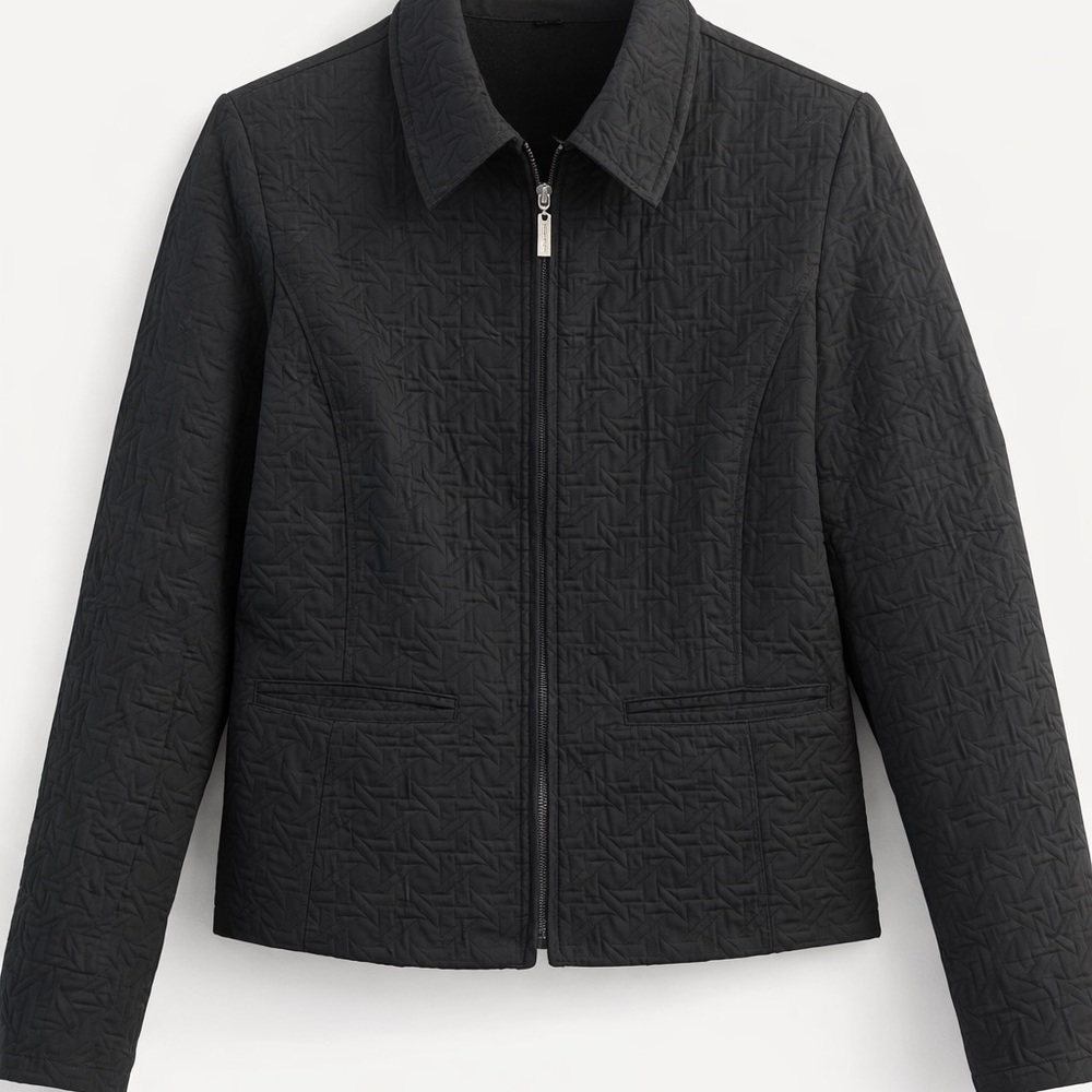 Elegant Black Women's Quilted Jacket